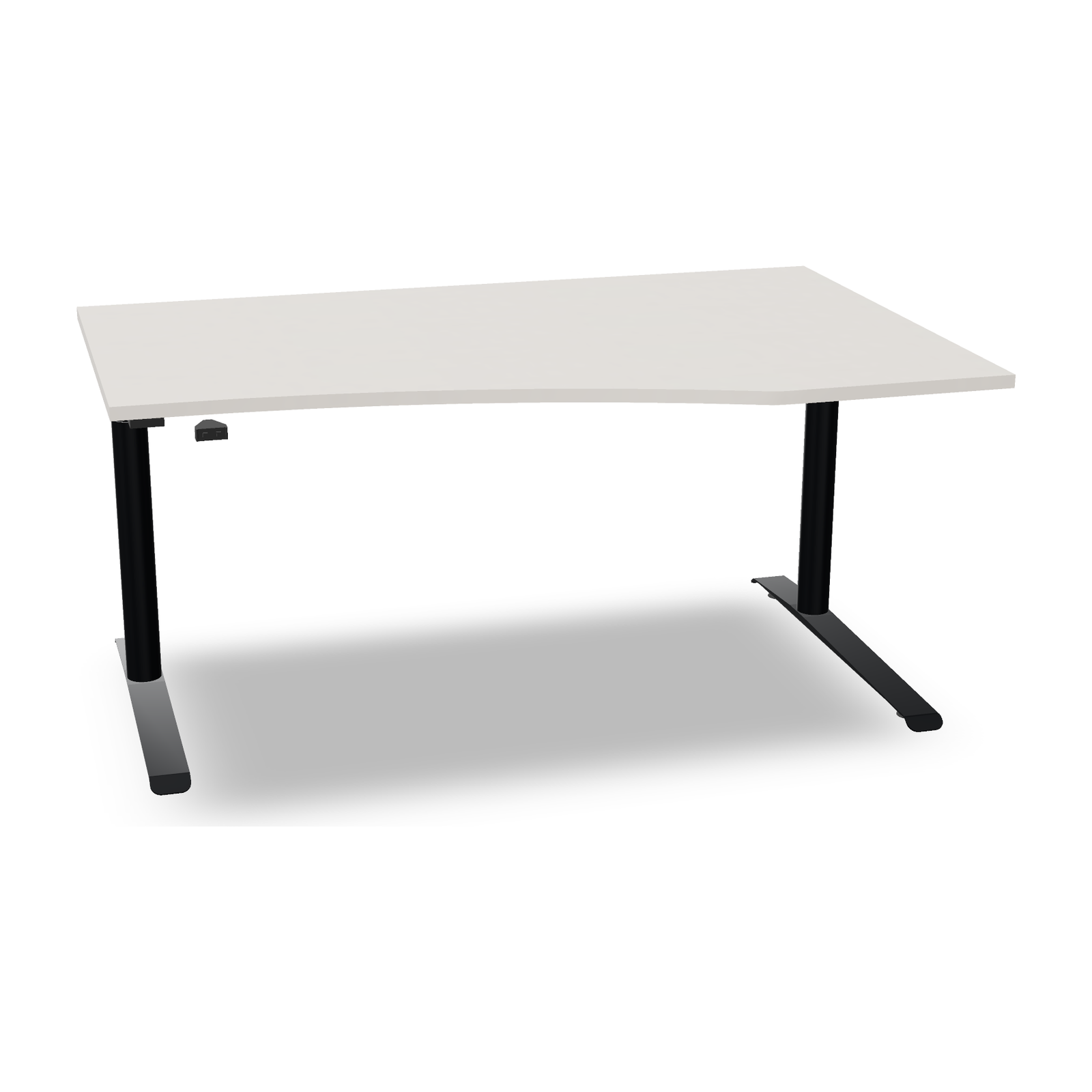 all in one Sitz-Stehtisch | EDV-Form in Diamant-Weiss mit Gestell Anthrazit Metallic – fm Büromöbel