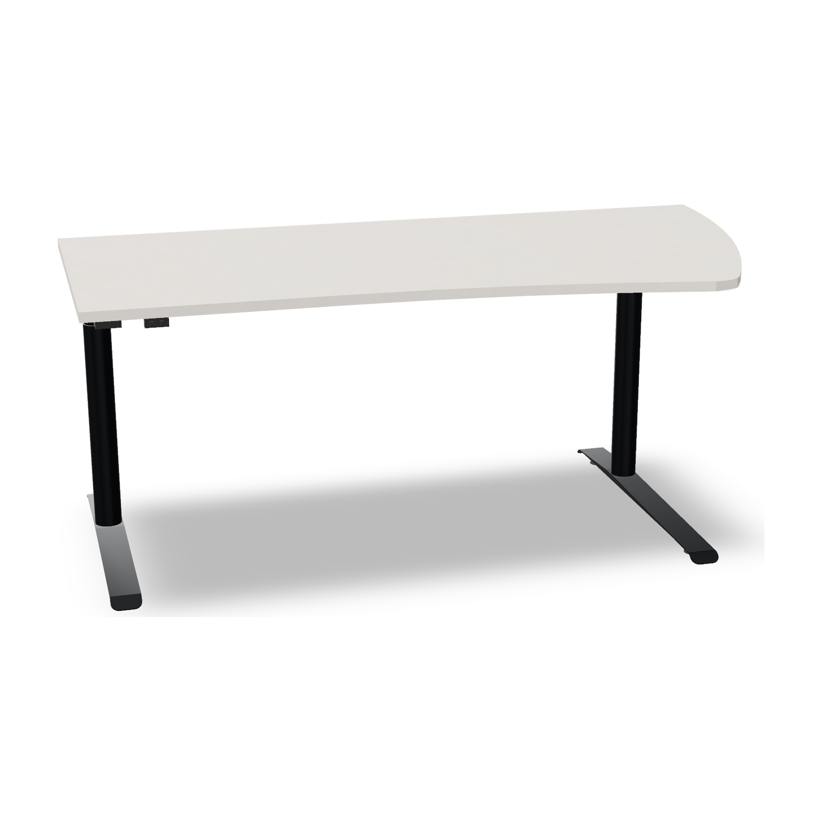 all in one Sitz-Stehtisch | Keilform in Diamant-Weiss mit Gestell Anthrazit Metallic – fm Büromöbel