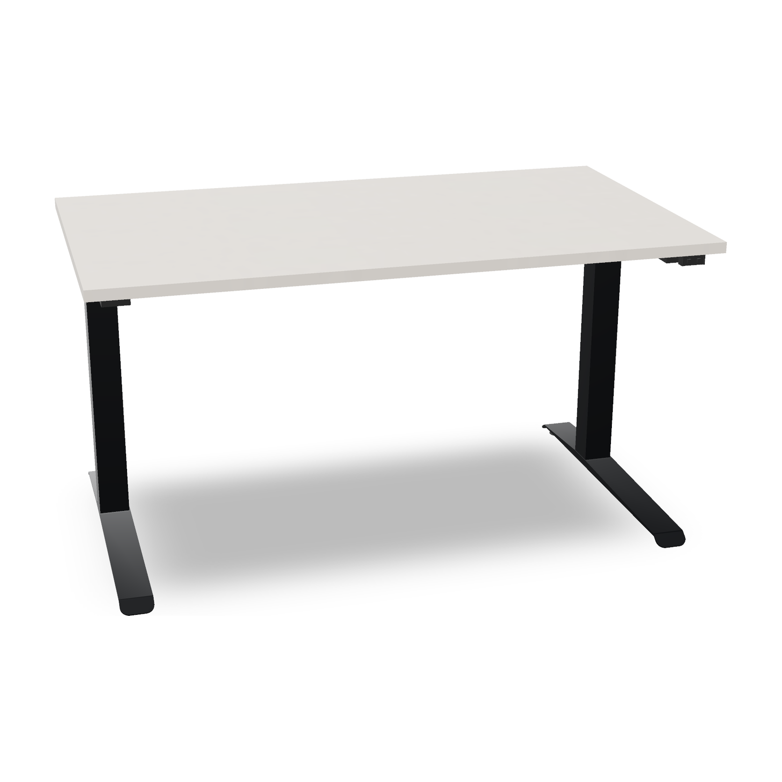 all in one Sitz-Stehtisch | Rechteckform in Diamant-Weiss mit Gestell Anthrazit Metallic – fm Büromöbel