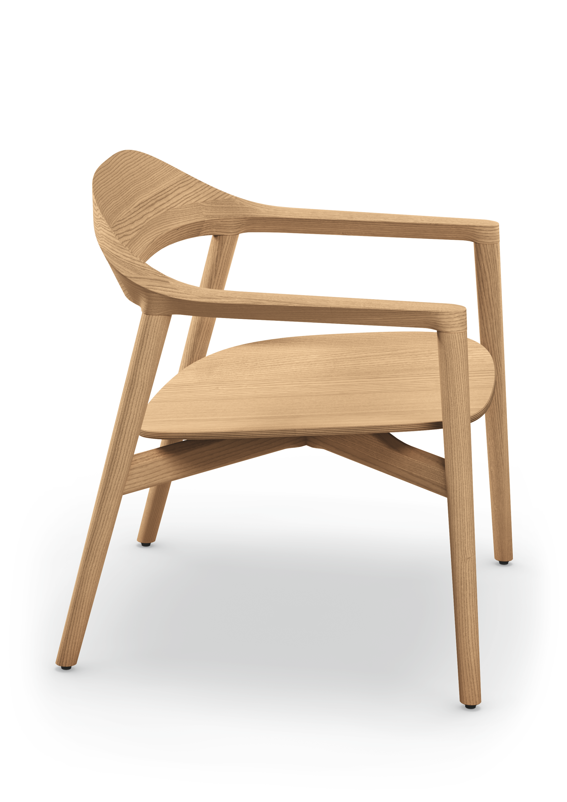 se:café wooden chair – Lounge Stuhl – Leichter Holzstuhl mit offenem Rücken, helles Holzgestell, abgerundete Kanten, minimalistische Design.