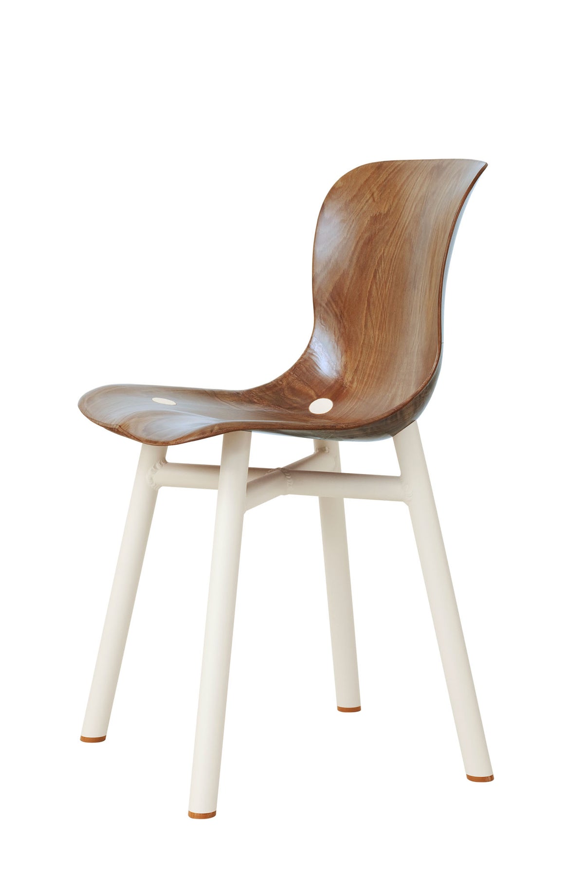 Stuhl Wendela Chair mit weissem Gestell und hellem Sitz