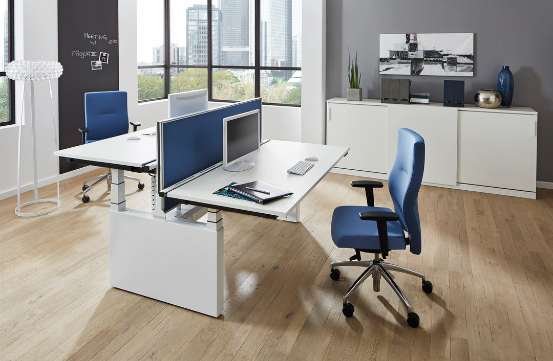 Doppelarbeitsplatz |  elektrisch höhenverstellbarer Schreibtisch Twinbase | konfigurierbar - Primo Vero GmbH